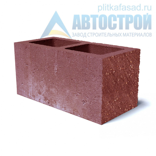 Блок облицовочный фасадный угловой двухпустотный 190х188х390 мм  красный А-Строй в Пушкино по низкой цене